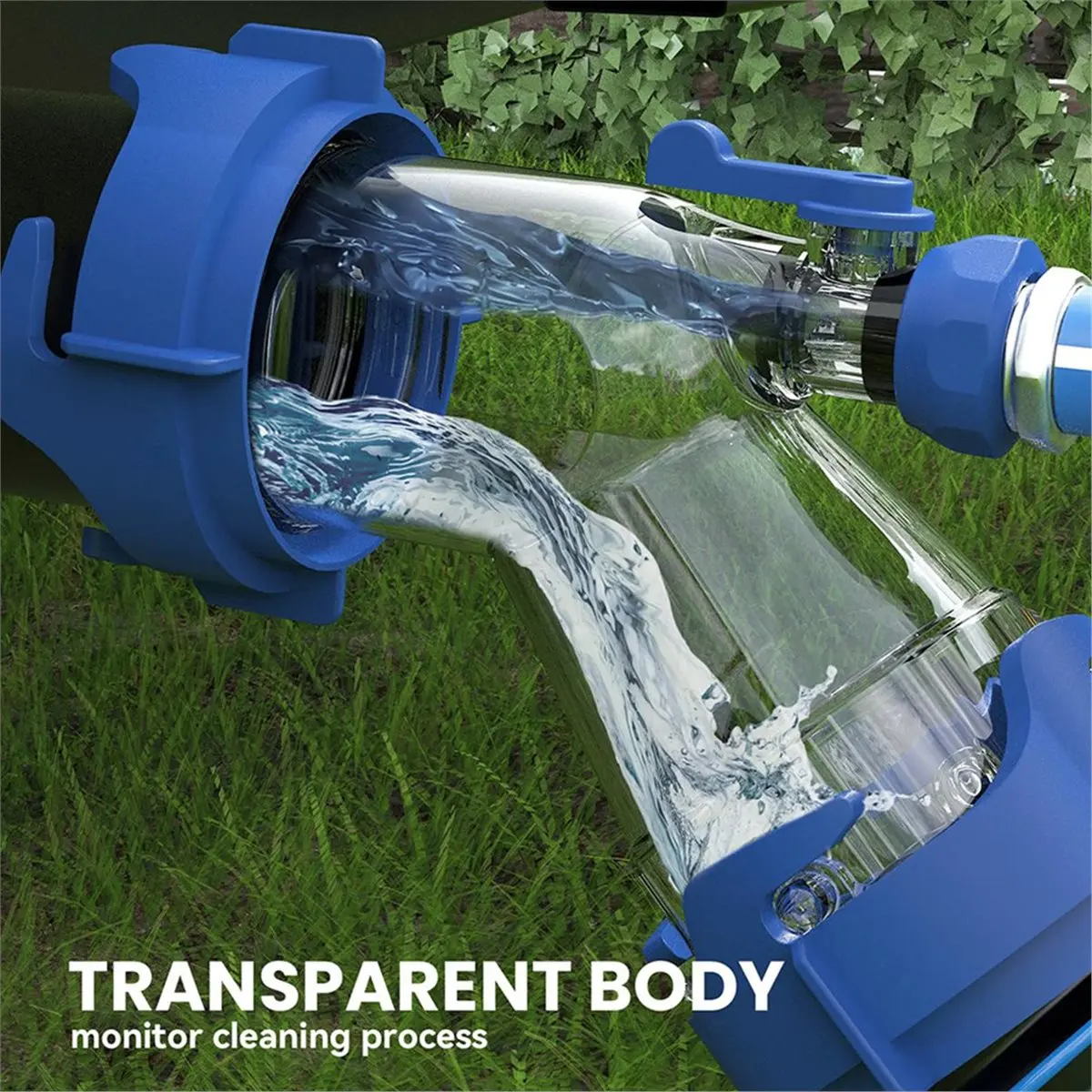 A67F 45 Degree RV Holding Tank Rinser, Must Have Sewer Adapter for RV Sanitation, Transparent Sewer Tank Adapter W/Gasket
