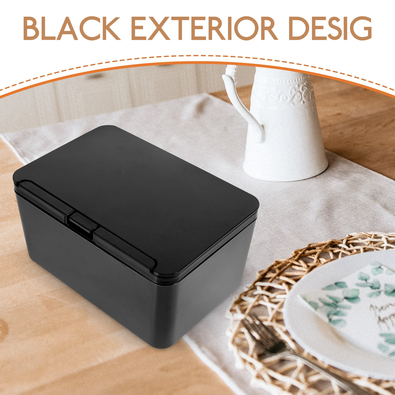 

Wipe Box Tissue Holder Paper Towel Storage Boxes Napkin Cases Rectangular Black Plastic Sealed Design Easy Access Living Room