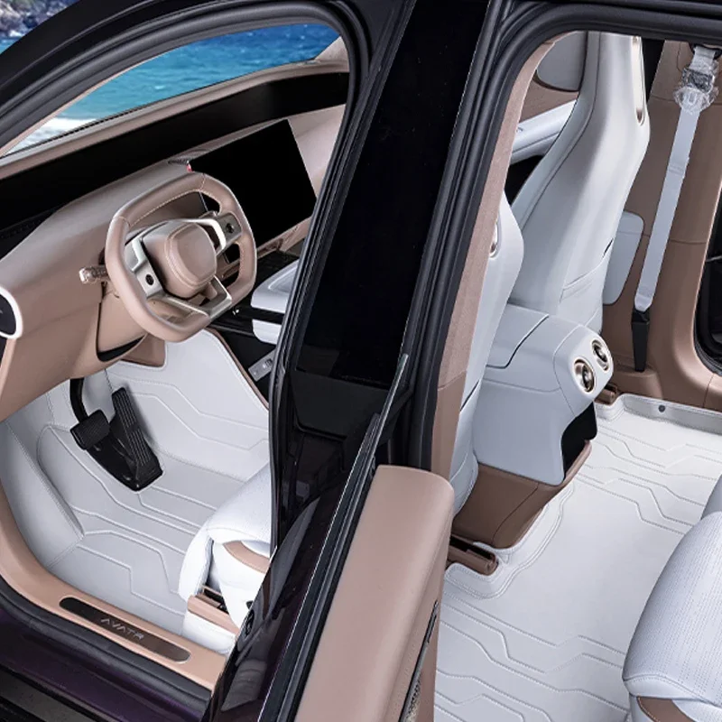 

For AVATR 07 2024-Present Custom Nappa Leather Anti-Dirty Car Foot Protect Mat Luxury Anti-Slip Waterproof Floor Pad Accessory