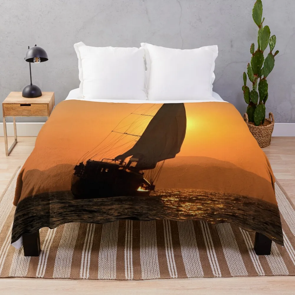 

sunset sail Throw Blanket Sofas Decorative Sofa For Sofa Thin Blankets