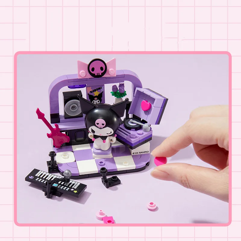 Keeppley bloc de construction Sanrio Hello Kitty ma mélodie Kuromi Pochacco famille maison vie série figurines Anime modèle enfant jouets cadeau