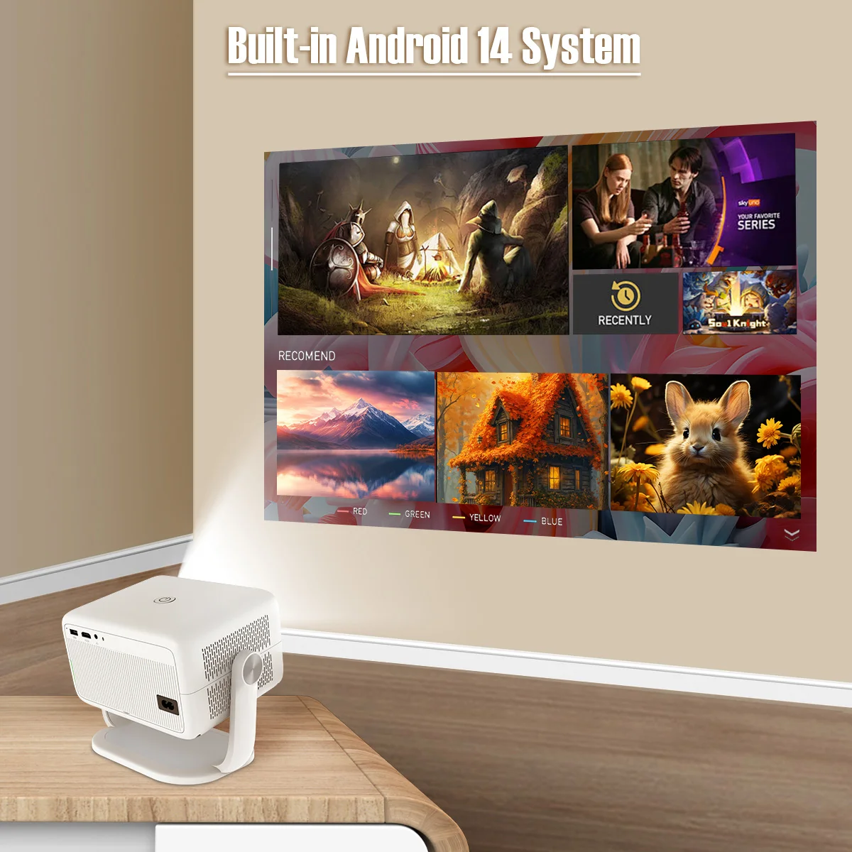 Magcubic L018 8K Android14 Projector 650ANSI Auto Focus & Keystone