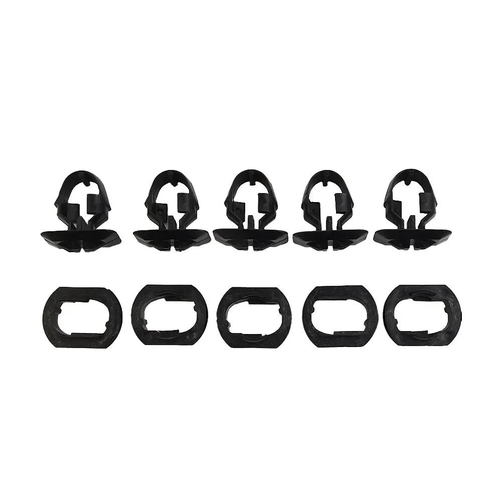 Heat Resistant Waterproof Easy Installation Clips W/ Grommet Bracket Car Gloss Kit Accessories Black Nylon Side