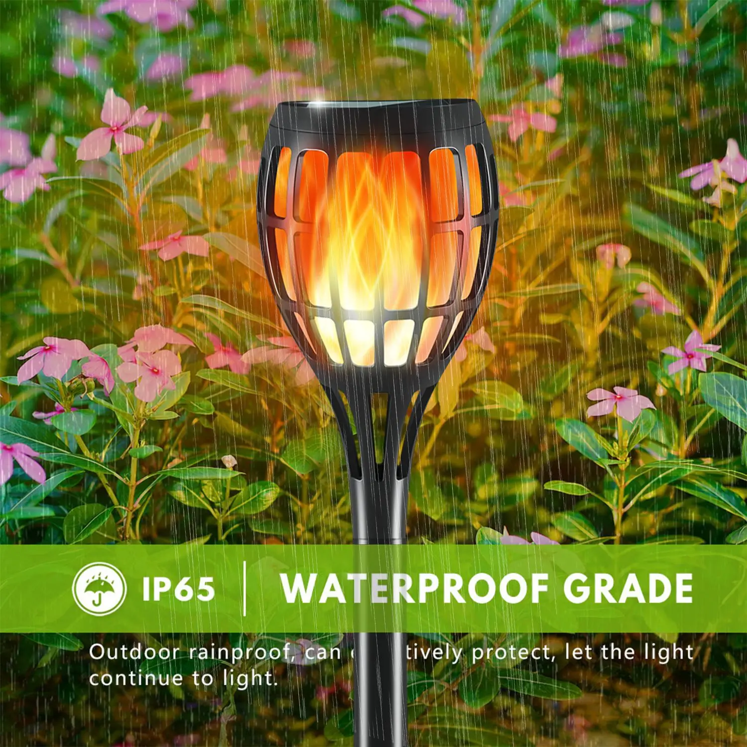 Mini Solar lights outdoor LED Flickering Flames Torches Lights Waterproof Garden Plug in Light Outside Yard  Courtyard Decora