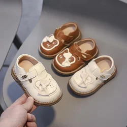 Spring Baby Girls Leather Shoes Soft Sole Anti Slip Lightweight Infant Toddler Shoes Children Bow Cartoon Kids Princess Shoes