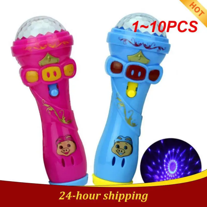 

1~10PCS Light Flashing Projection Microphone Flash Microphone Starry Sky Light Stick Light Toy Flashlight Shape Kids Luminous