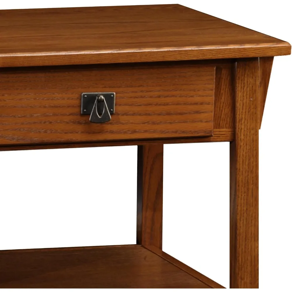 10055-RS طاولة قهوة مهمة لغرفة المعيشة، درجين ورفين، مصنوعة من الخشب الصلب، لمسة نهائية روسيت