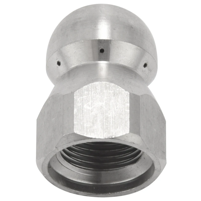 3 Pieces Sewer Jetter Nozzle Rotating Button Nose Sewer Jetting Nozzle Stainless Steel Fixed Sewer Nozzle