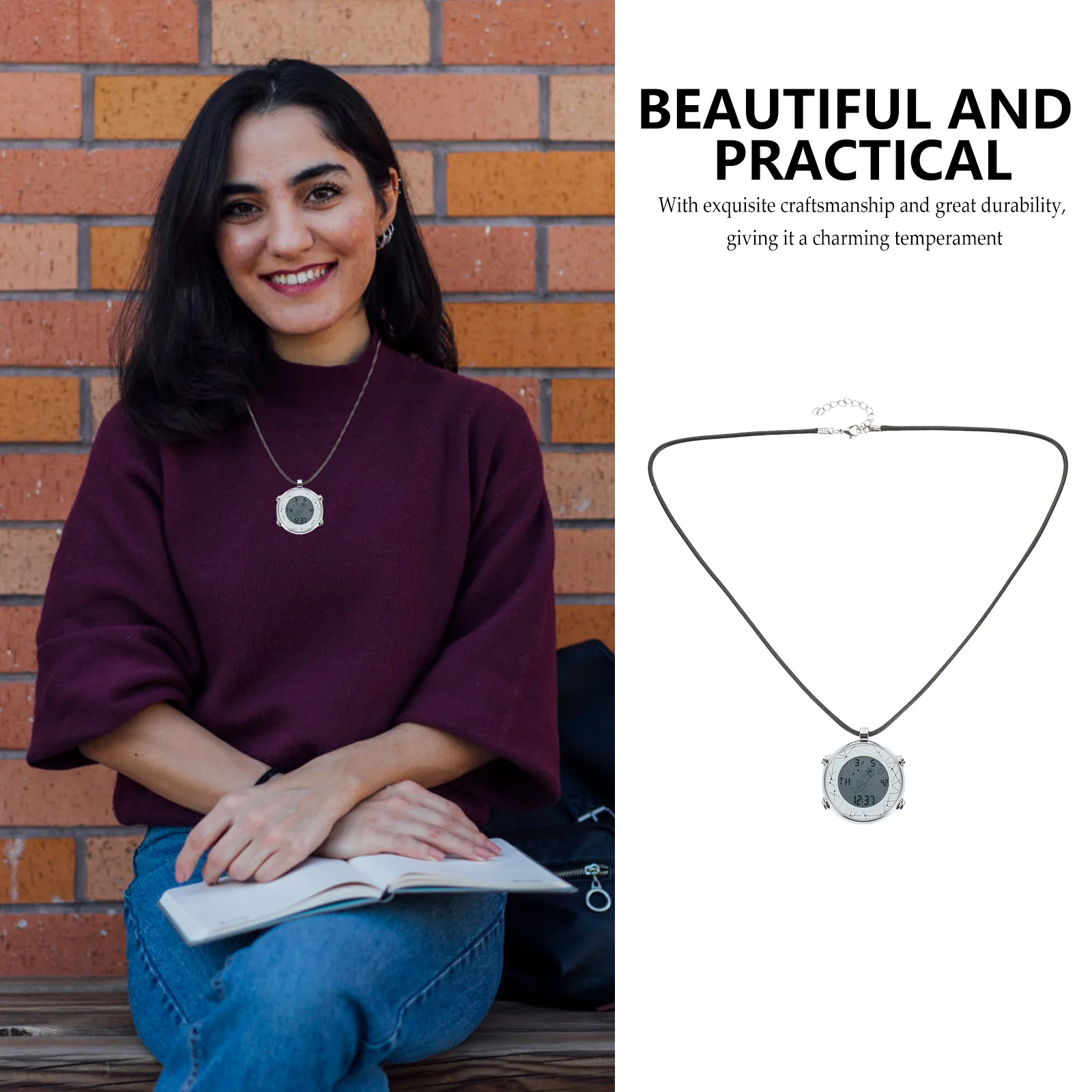 Electronic Hanging For Students Elderly Multifunctional Alarm Pocket Hanging Digital Necklace Watch Watch Travelers