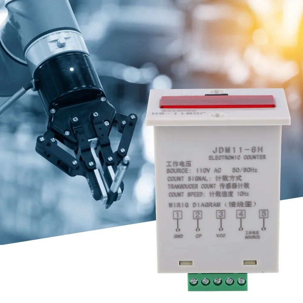 

JDM11-6H Electronic Counter 6 Digits LED Digital Display Counter Relay Transducer CountAC110V