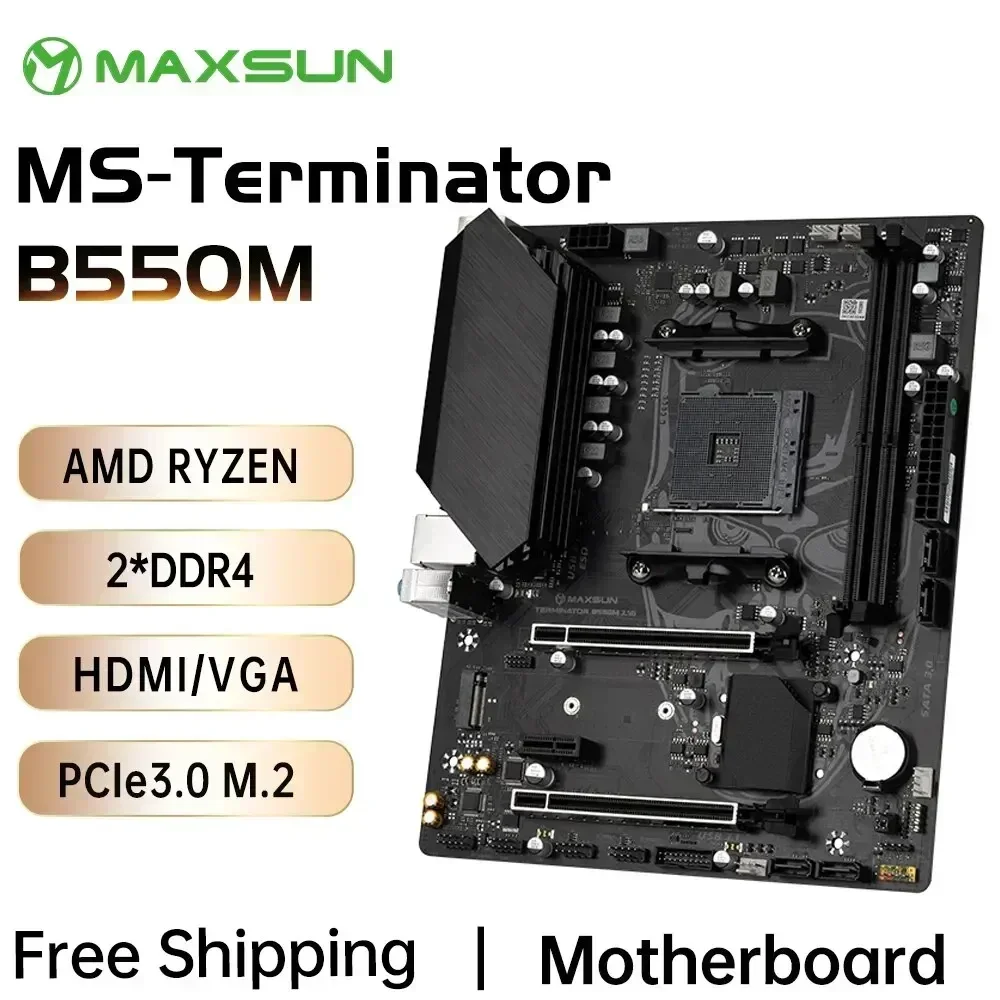 MAXSUN B550M AMD Gaming Motherboard DDR4 M.2 Supports Ryzen CPU R3 R5 R7 AM4 5600G 5700G 5700X Desktop Computer Components