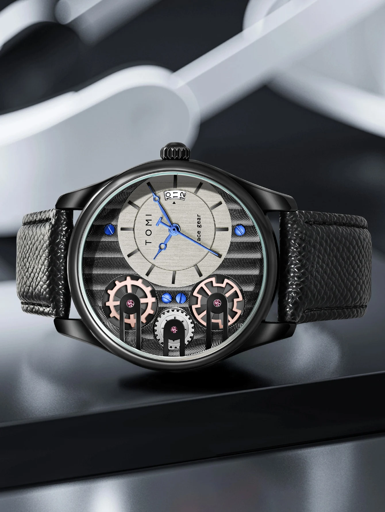 Tomi Herren Geschenk box Kombination Set Uhr Luxus und einfache Business abnehmbare Armband Quarzuhr Herren uhr Festival Geschenk – Detail 8