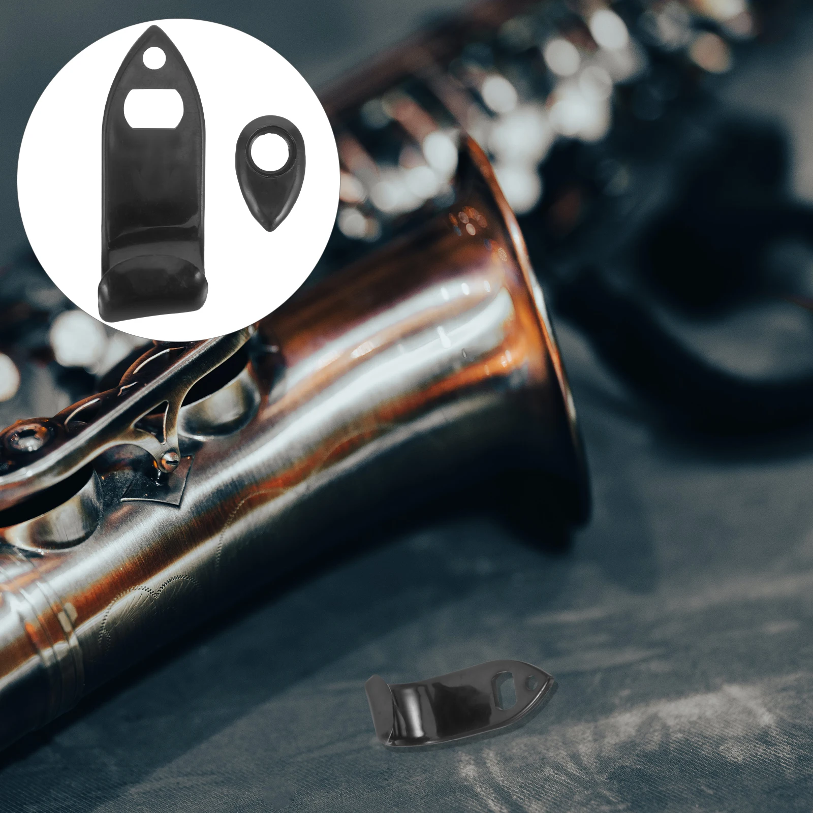 

Saxophone Thumb Rest Hook for Alto Tenor Soprano Plastic Anti Slip Sturdy Comfortable Musical Instrument Replacement Parts