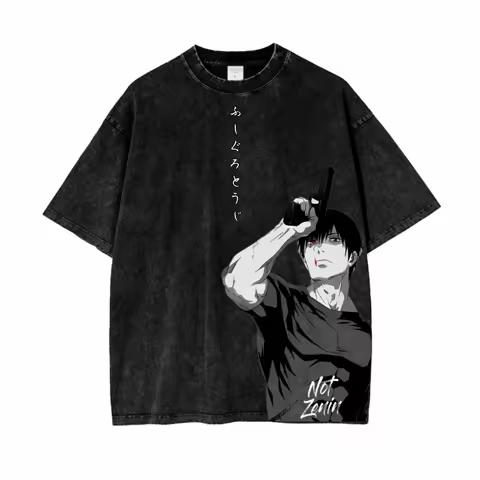 Toji Fushiguro Jujutsu Kaisen Washed T-shirt Oversized Women Men Cotton T Shirts Street Wear Y2K Anime Manga Female Male Clothes