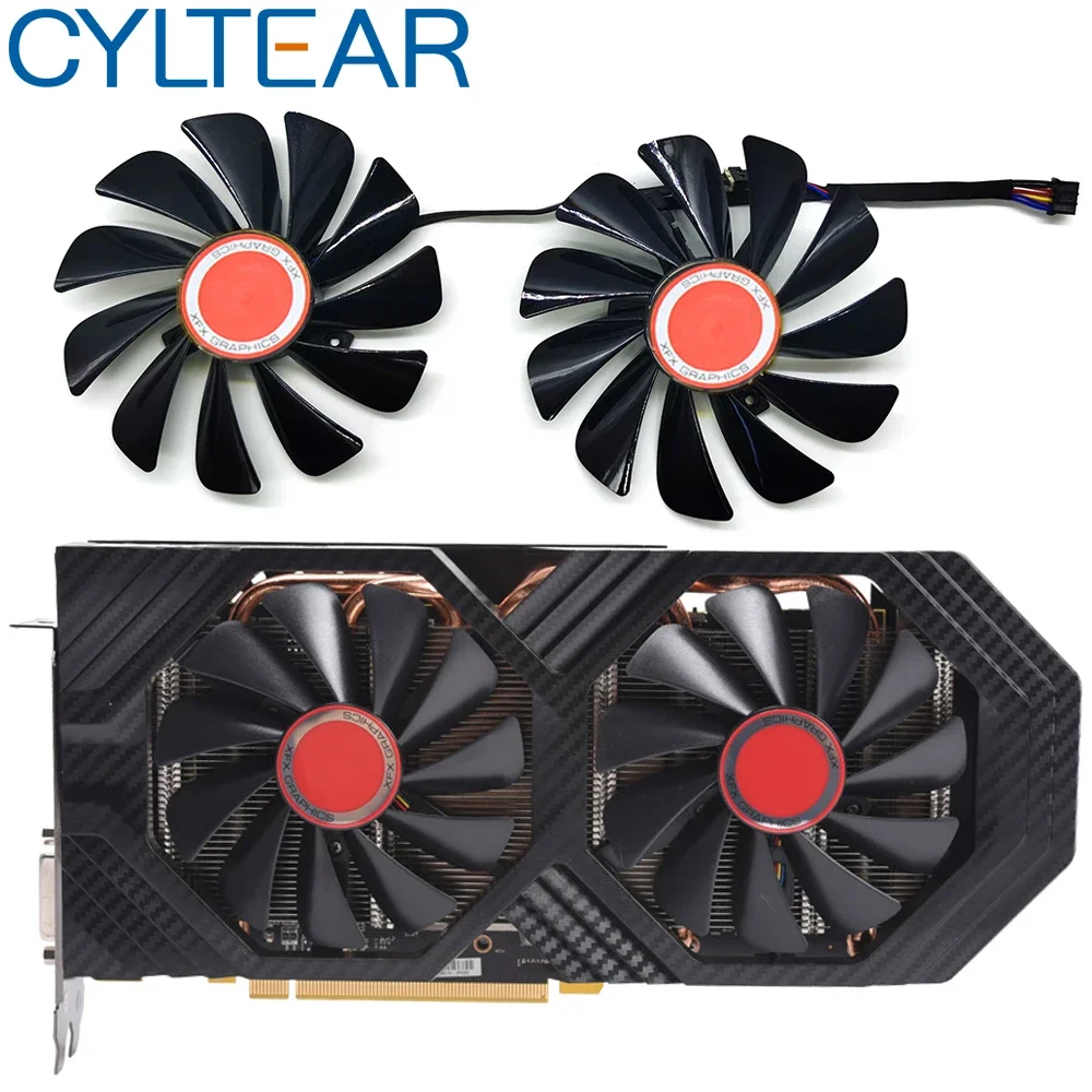 2 sztuk/zestaw 95MM FDC10U12S9-C CF1010U12S CF9010H12S XFX RX580 GPU wentylator chłodnicy dla jego RX 590 580 570 chłodzenia karty graficznej