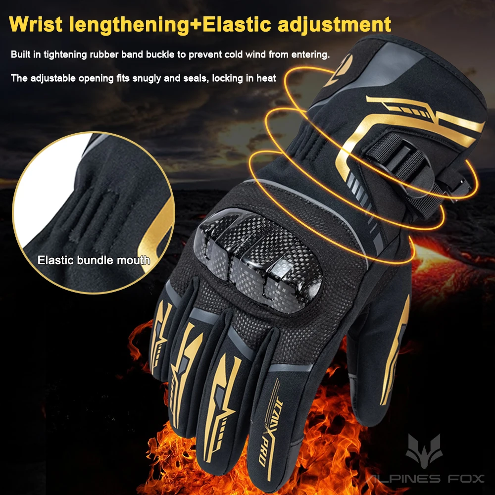 2025 Winter Men Motorcycle Gloves Women Waterproof Warm Moto Guantes Touch Screen Motorbike Riding Glove Carbon Fiber Protective image 6