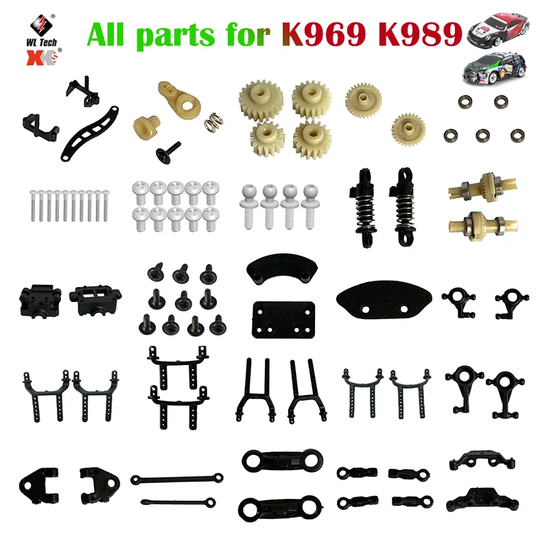 Wltoys XKS K969 K989 1/28 RC Car Spare Parts Mosquito Car Screws Shaft Bearing Motor gear for K969 284131 Original Accessories