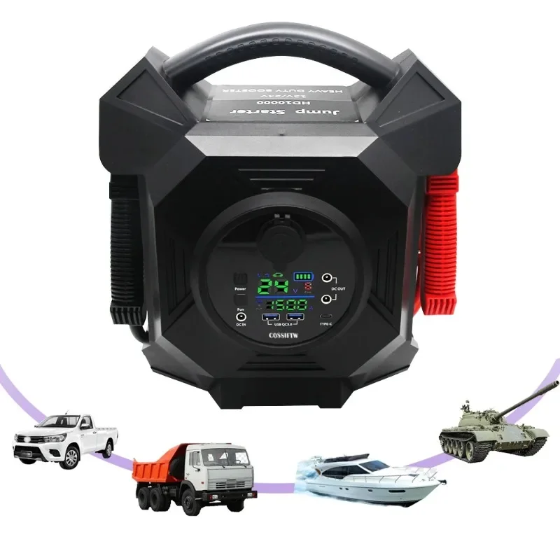 

10000A Large Capacity 12v 24v Car Emergency Power Supply -30 Degrees Celsius Easy To Start Jump Starter