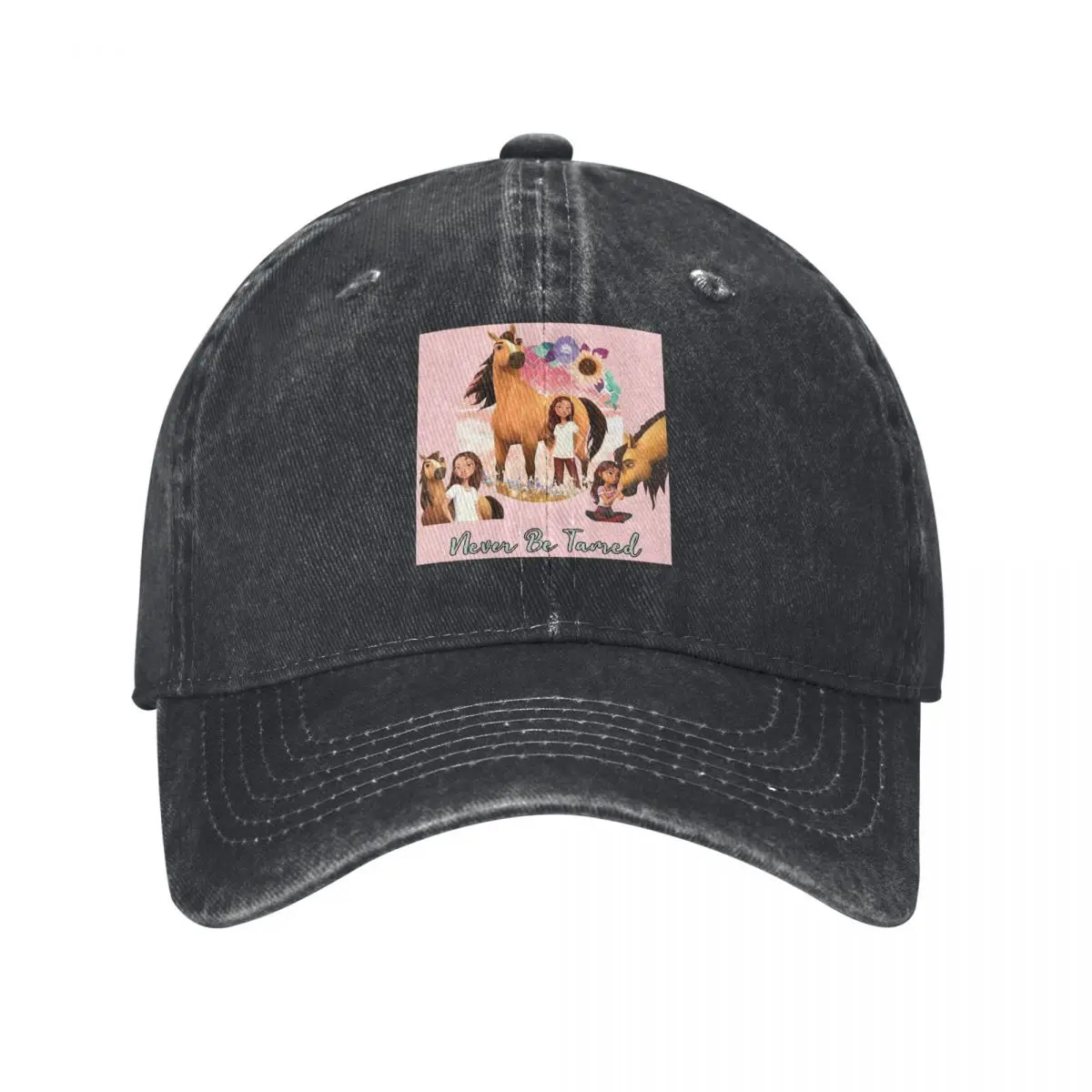 Never Be Tamed Spirit Riding Free Baseball Caps Fashion Denim Hats Outdoor Adjustable Casquette Sports Baseball Cowboy Hat