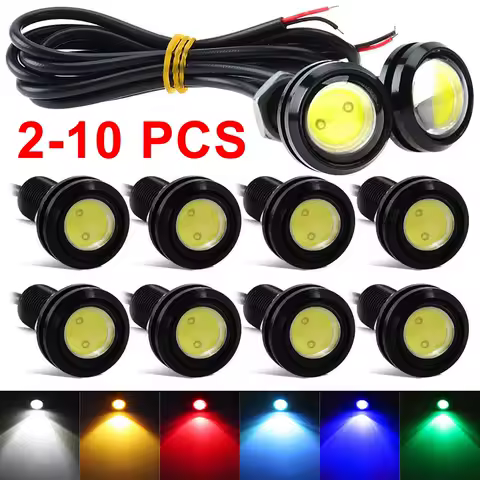 2/4/8/10 PCS 18MM Car Eagle Eye LED Bulb DRL COB 12V 6500K Bright White Car Daytime Running Fog Tail Backup Waring Marker Light