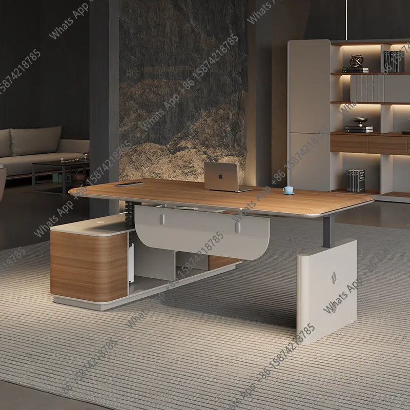 Electric intelligent lift boss office desk and chair combination simple modern president manager desk office computer desk