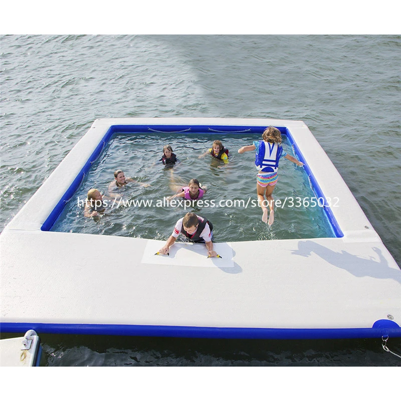 Portable Inflatable Floating Ocean Sea Swimming Pool / Inflatable Pool Yacht