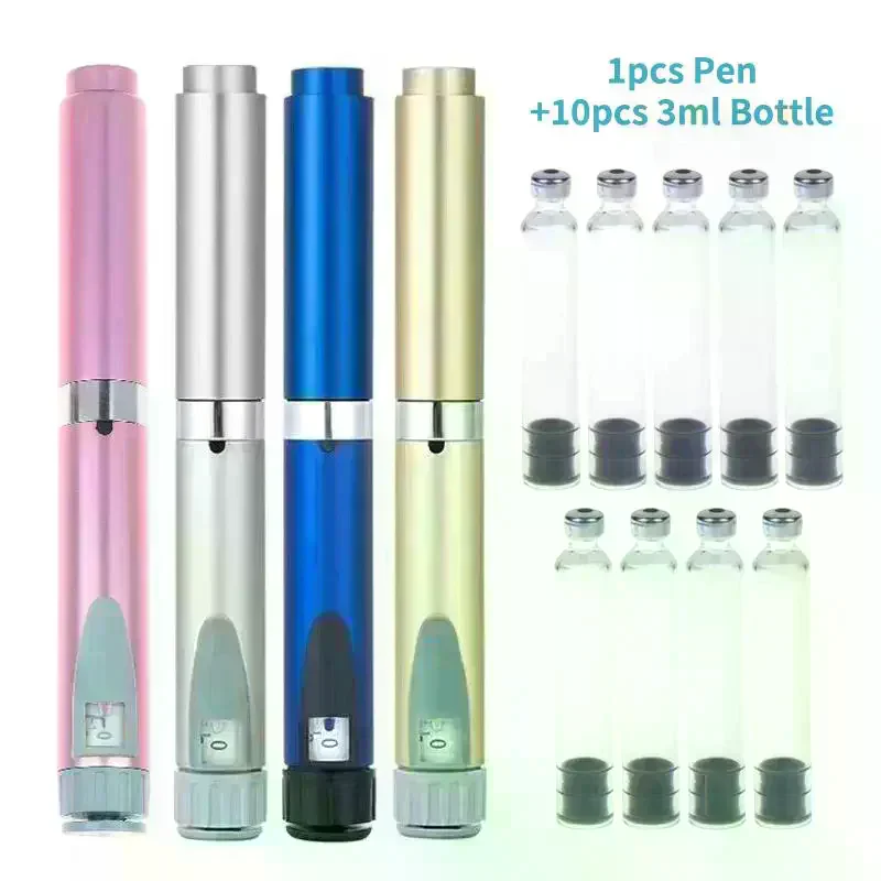 Refillable 3ml Insulin  Cassette Bottle Empty 5 to 5/10pcs Leakproof For Medical Clinics and Spa