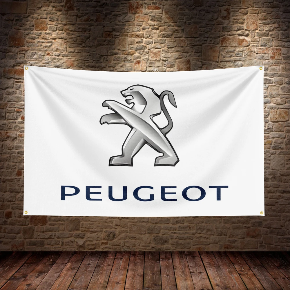 90x150cm Peugeots Sport Flag Polyester Printed Racing Car Banner Garage or Outdoor For Decoration