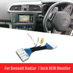 Vkauto For Renault Kadjar 2015~2019 7 Inch OEM Monitor of Rear view Camera RCA Video Plug Adapter C32 pins Cable