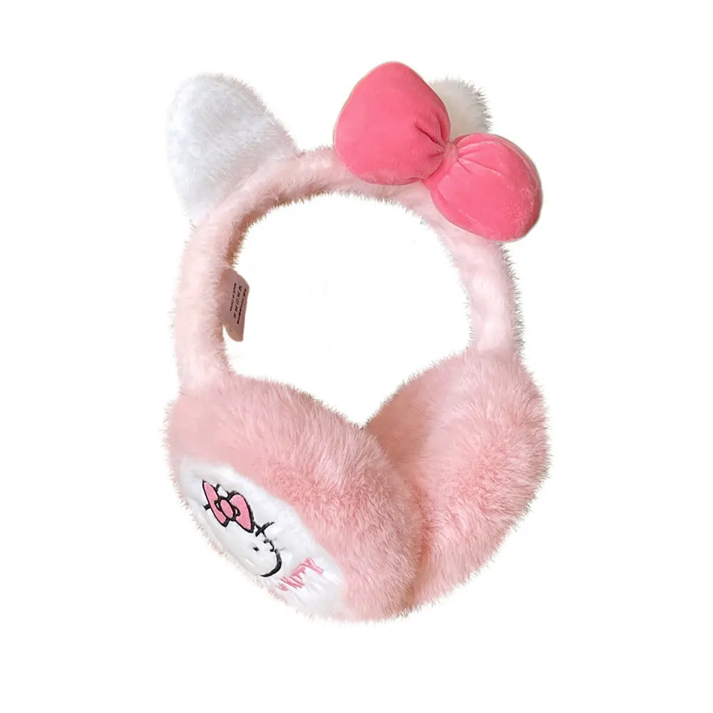 Miniso Sanrio genuine authorized cute plush Katie cat warm ear cups for autumn and winter students riding anti-freeze ear covers