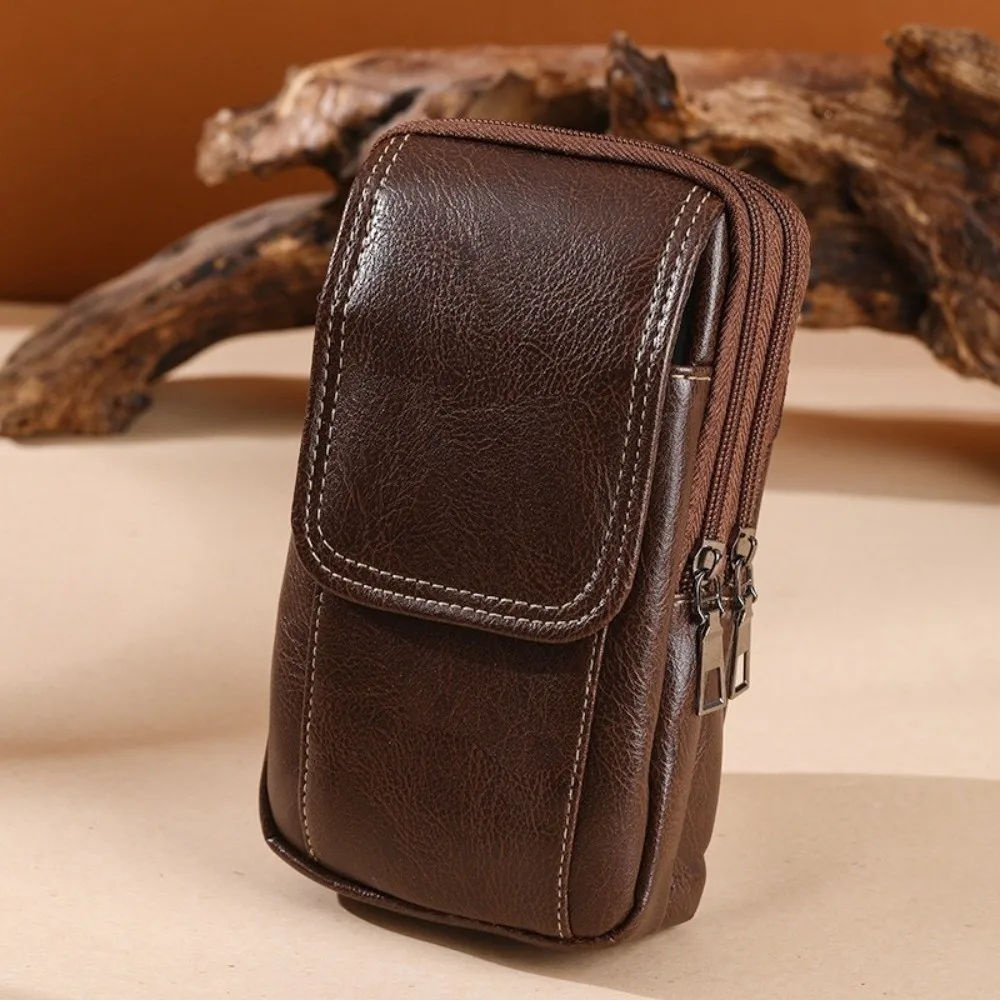 Umhängetasche aus PU-Leder, schlichtes Design, mehrere Taschen, Umhängetasche, Ledertasche, vielseitiger Stil, Hüfttasche, Outdoor-Sport – Detail 10