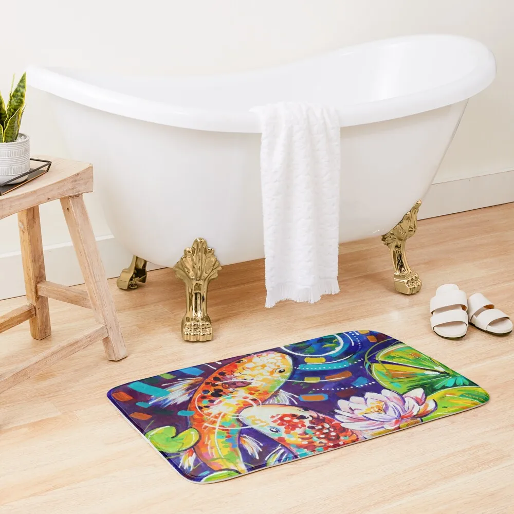 

3 Koi Fish Bath Mat Foot Mat Bathroom