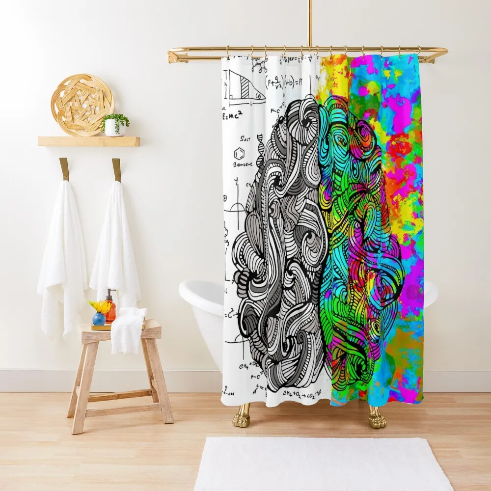 

Right Brain Left Brain Thinker Shower Curtain Shower Set Elegant Bathroom Bathroom Accessorys Shower Waterproof Curtain