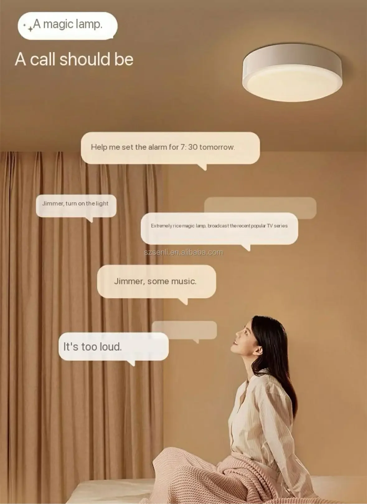 Xgimi L1 1080P Native Ceiling Adsorption Projector,  4K Max Short Throw Smart Home 3D Video Proyector With Adjustable LED Light