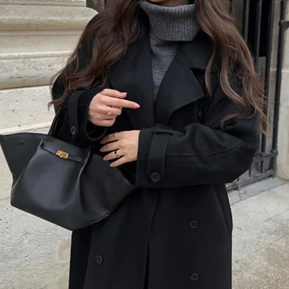 الخريف الربيع ملابس خارجية غير رسمية معطف ربيع الخريف 132 سنتيمتر ، M 133 سنتيمتر ، L 134 سنتيمتر النساء معاطف البني معطف فضفاض ملابس يومية