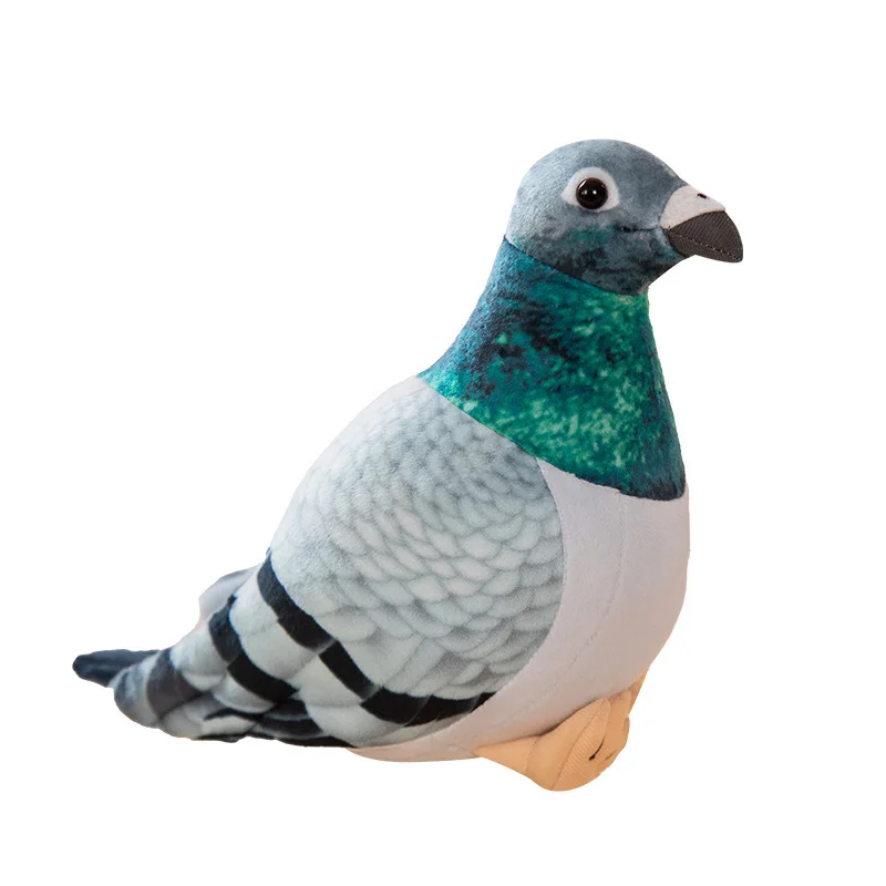 Kawaii Simulated Gray Pigeon Plush Toy Cute Soft Stuffed Animals Plush Dove Bird Doll Birthday Halloween Gift Bing Bong for Kids