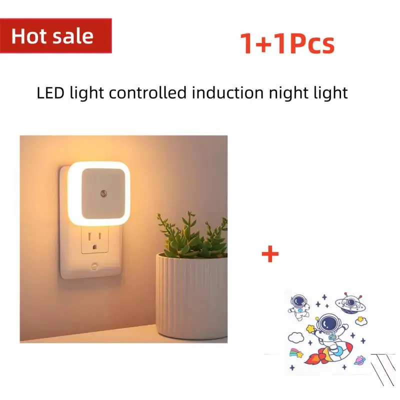 

Night Light Mini Light Sensor Control 110-240V EU US UK Plug Nightlight Lamp For Children Kids Living Room Bedroom Lighting