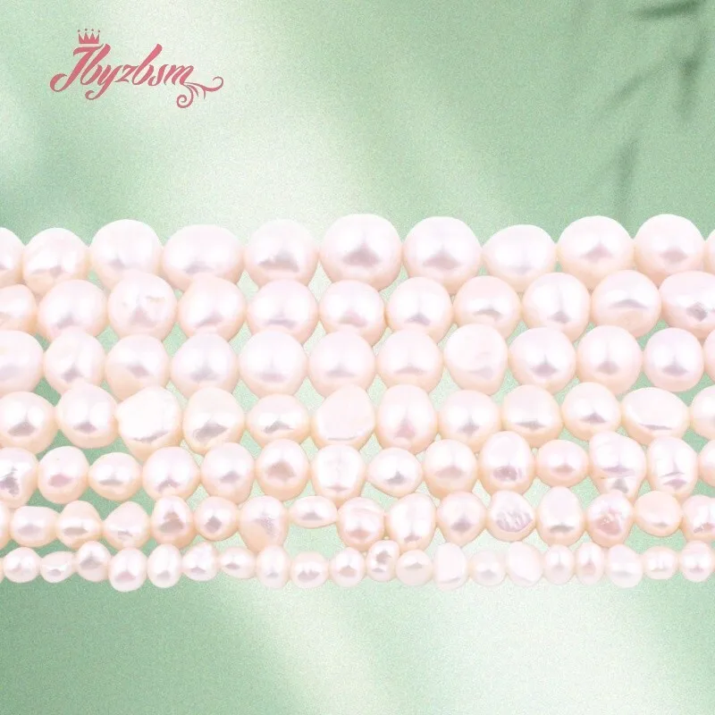

Natural Freshwater Pearl White Freeform Stone Beads Strand 15" for Jewelry Making Necklace Bracelet DIY Beads 5-7/8-9/9-10mm