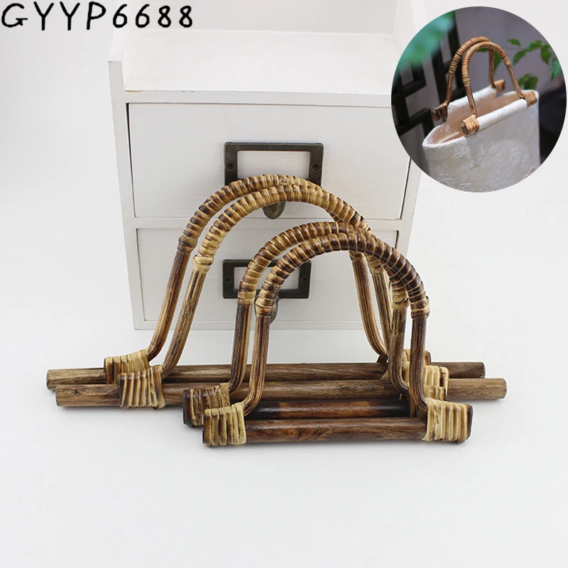 2-10-30pcs 28cm Natural Rattan handle for retro knit bags,Straw Bag Handle,Triangle rattan handles,bulk order