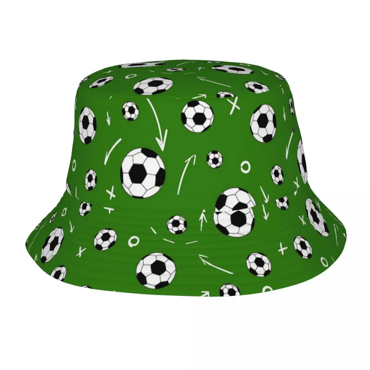 Football Soccer Patten Bucket Hats Summer Beach Vacation Getaway Headwear Stuff Fishing Hat for Outdoor Woman Irish Country Hat
