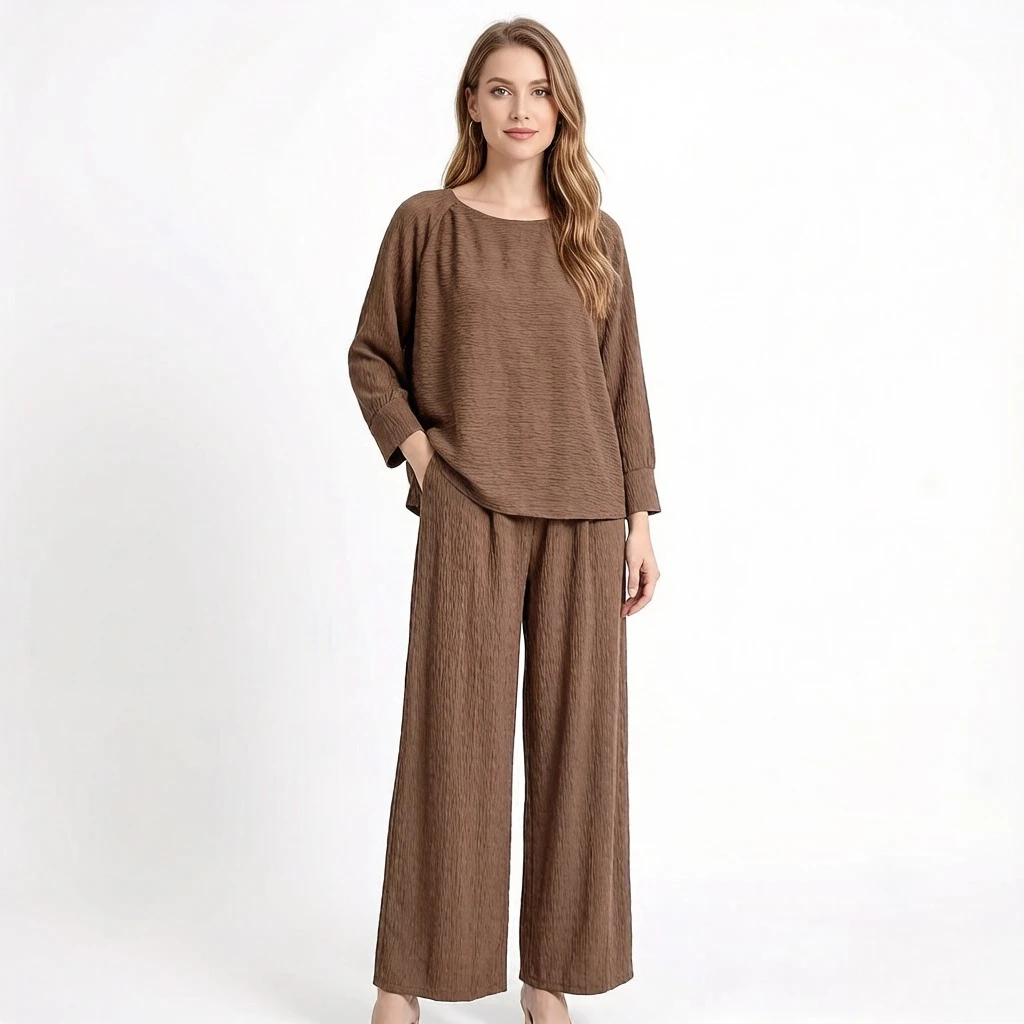 

Комплект из двух предметов Miyake Pleated: плиссированный свободный крой, весна-лето 2026, комфортный, высококачественный, модный повседневный костюм для женщин