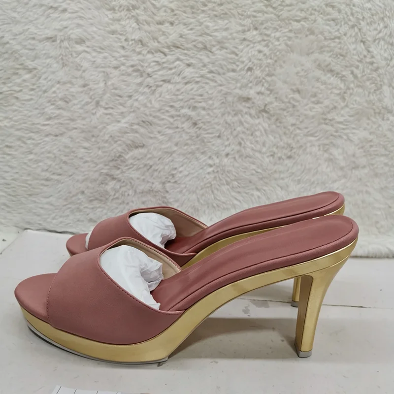 Red Wood Pattern Slip On Hollow Sandals Thin High Heel Peep Toe Fashion Sexy 2026 Summer Big Size Woman Shoes Zapatillas Mujer