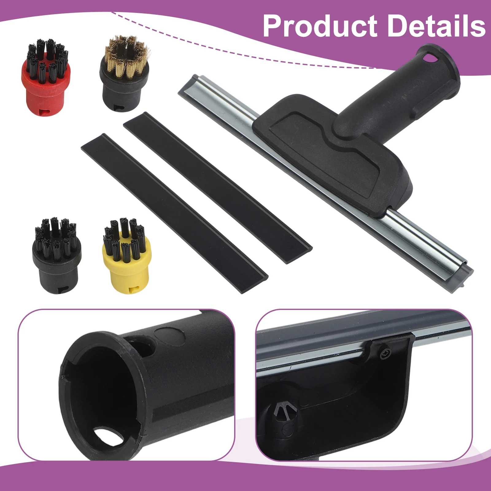 

For Karcher SC2 SC3 SC4 SC5 Steam Cleaner Squeegee Glass Scraper And Round Brush Nozzle Accessories Set Cleaning Tools