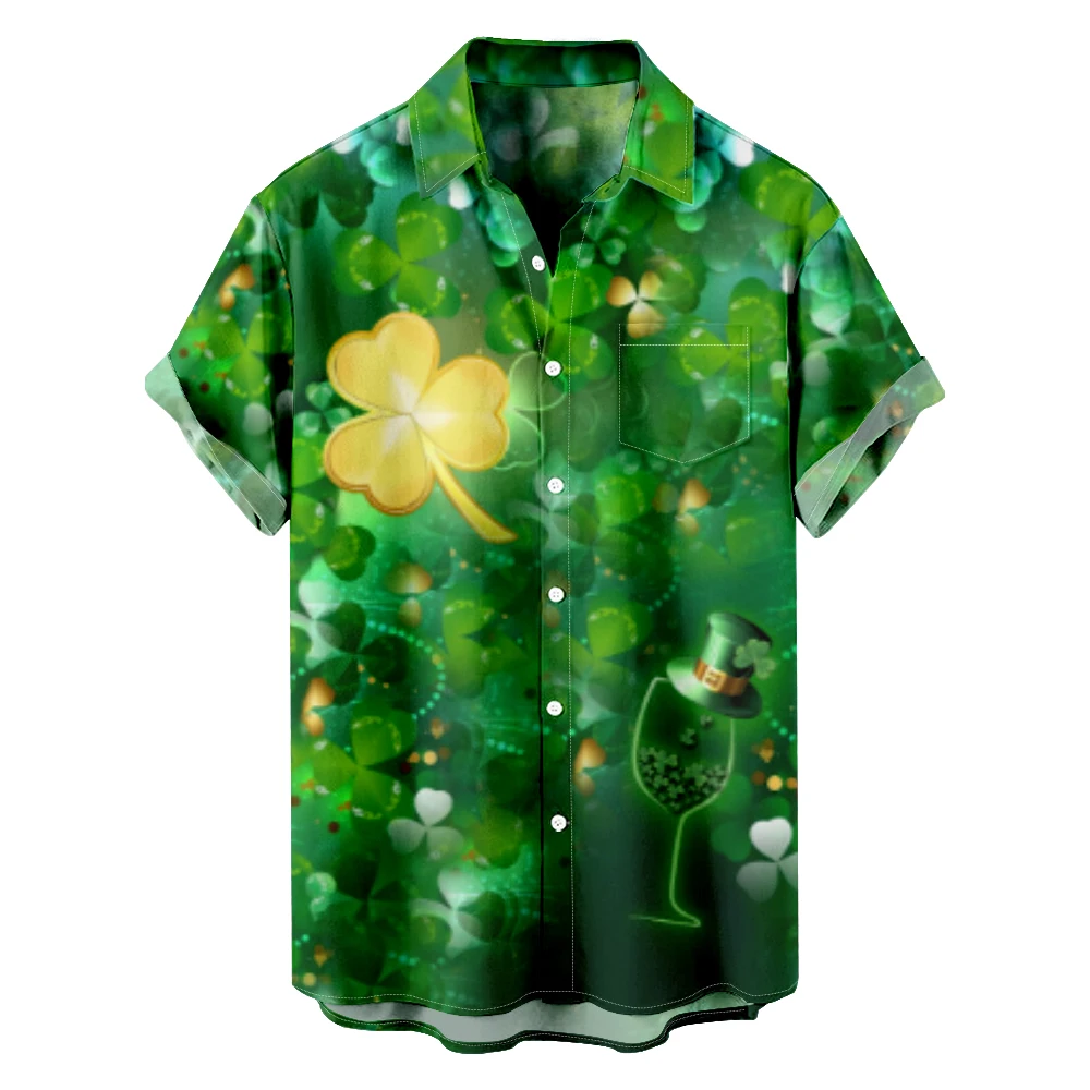 

four leaf clover T-shirts Summer Women Men Fashion Casual Short Sleeve Tee Top