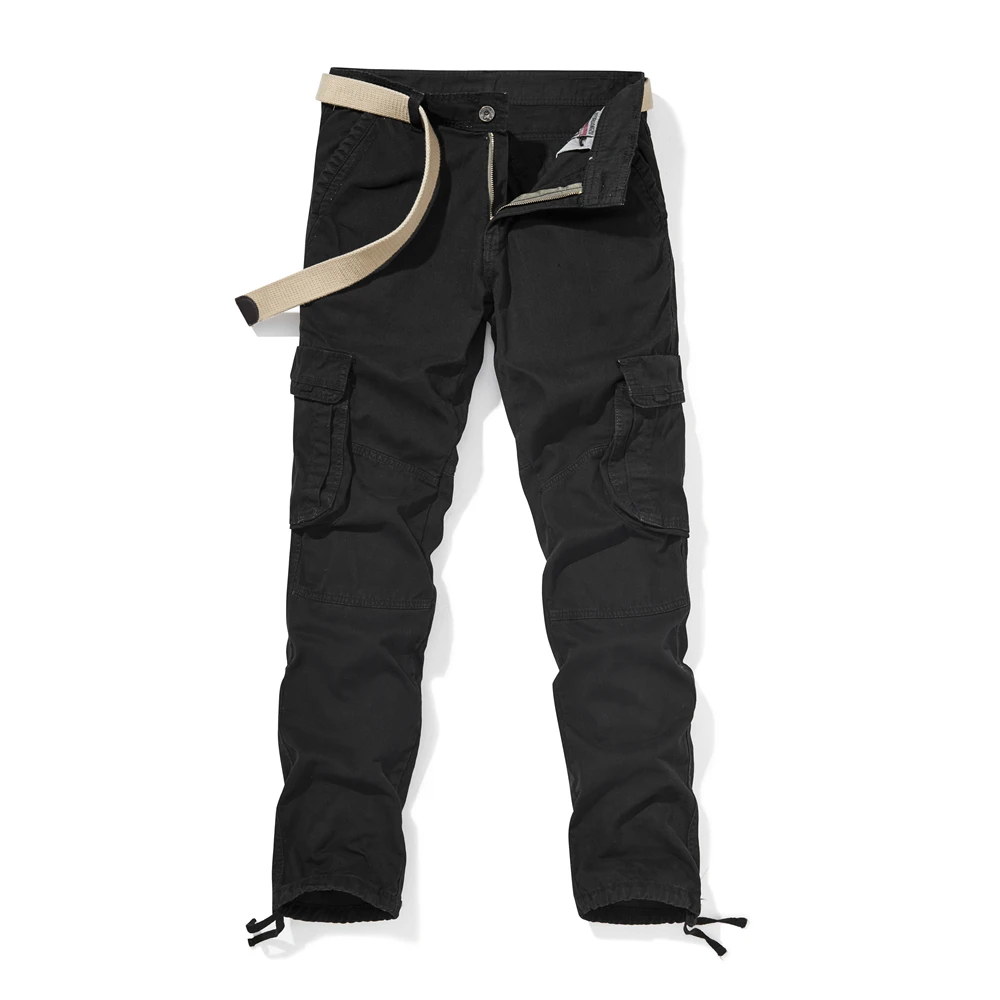 FjHarajuku-Pantalon cargo noir pour homme, pantalon de survêtement, jogging, travail, sport, salle de sport, chasse, randonnée, printemps, automne, nouveau