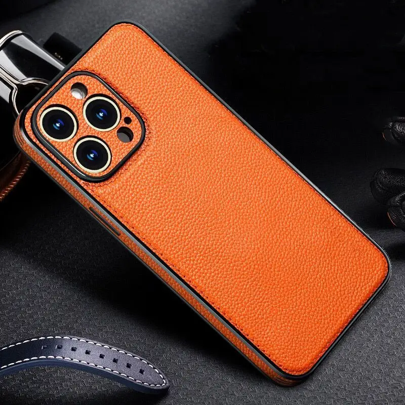 

Luxury Genuine Leather Case for iPhone 14 Pro Max 13 12 Magnetic Business Back Cover