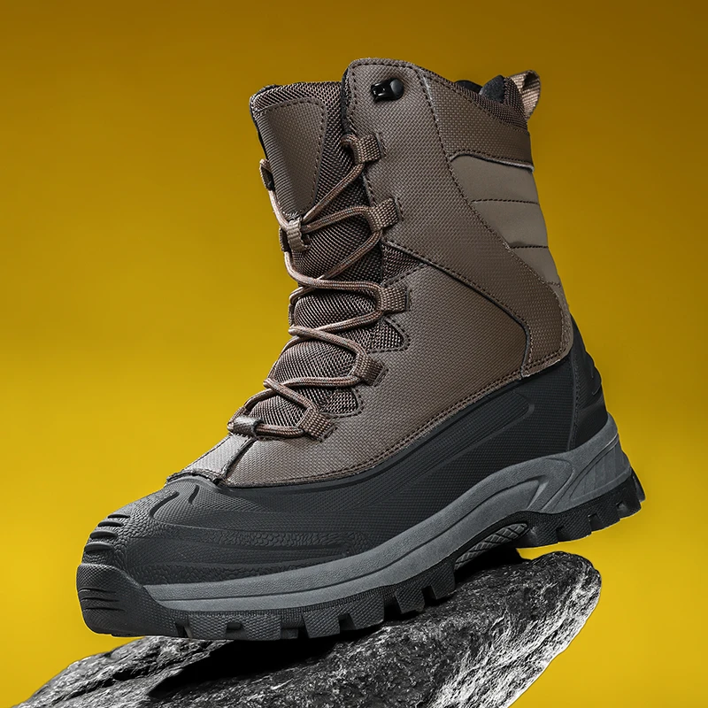 

snow boots men winter boots high quality warm plush boots hiking boots men high top boots mountain shoes men outdoor boots