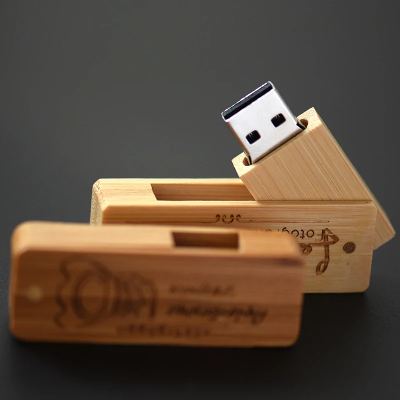 USB Flash Drive Portátil com Logotipo Personalizado Grátis, Pendrive De Madeira, Memory Stick, Cadeia, Disco U, Presente Criativo, Real Chip, 16GB, 32GB, 64GB, 128GB