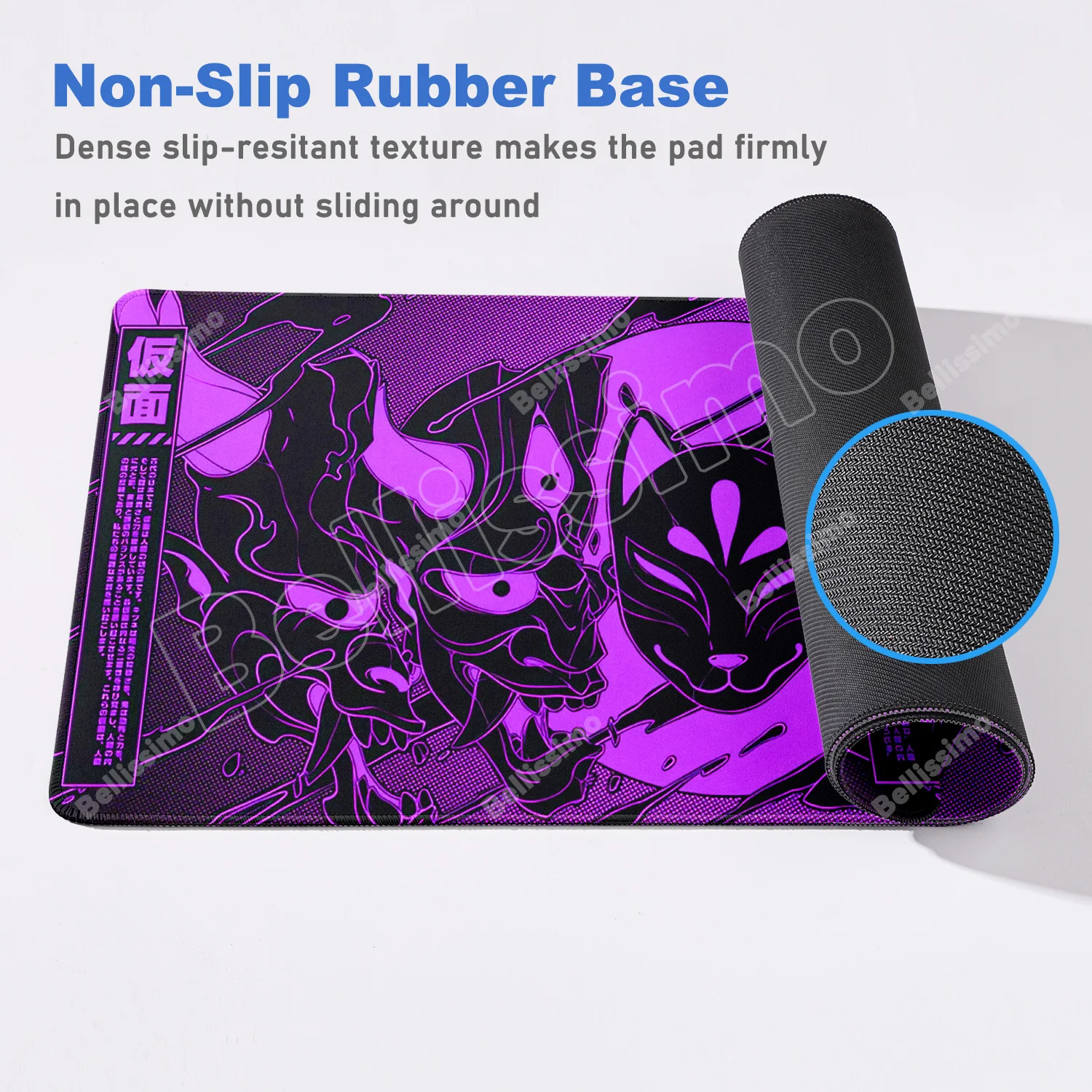 Alas Mouse Wajah Hantu Seni Game Aksesori Komputer Gamer Besar Alas Mouse Komputer XXL Alas Meja Keyboard Karet Alas Mouse Anime