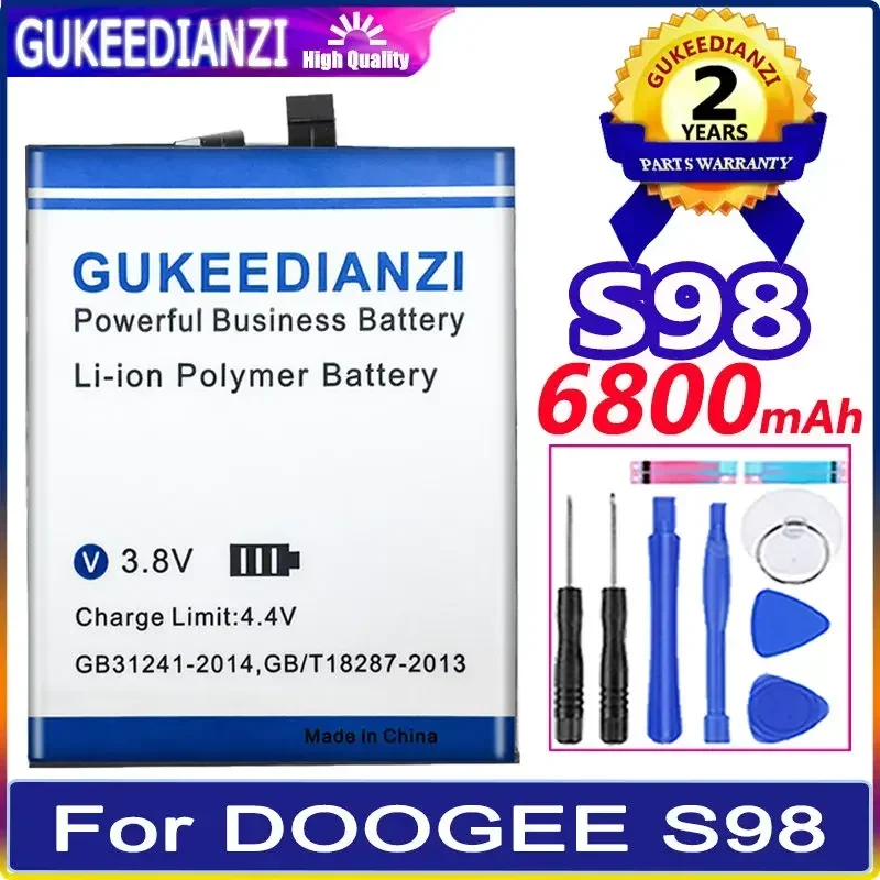 For DOOGEE S98: 6800mAh Mobile Phone Battery